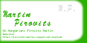 martin pirovits business card